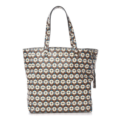 Miu Miu Goatskin Madras Floral Print Shopping Tote 1 of 8