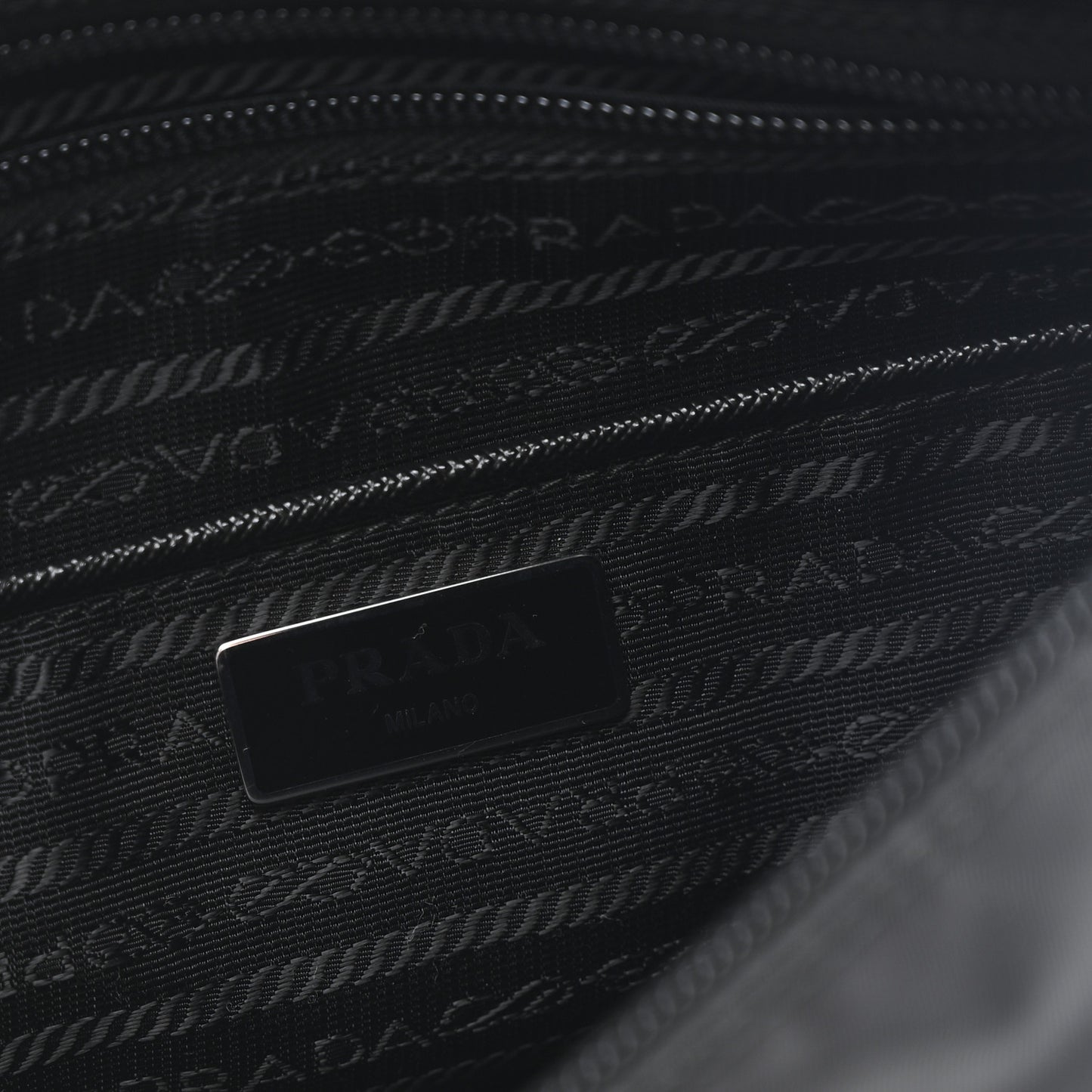 Re-Nylon Vela Saffiano Pocket Double Buckle Messenger Shoulder Bag Black