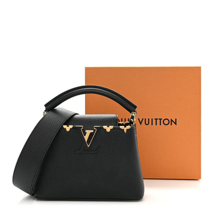 Louis Vuitton LOUIS VUITTON Taurillon Embellished Flower Crown Capucines Mini Black 10 of 10