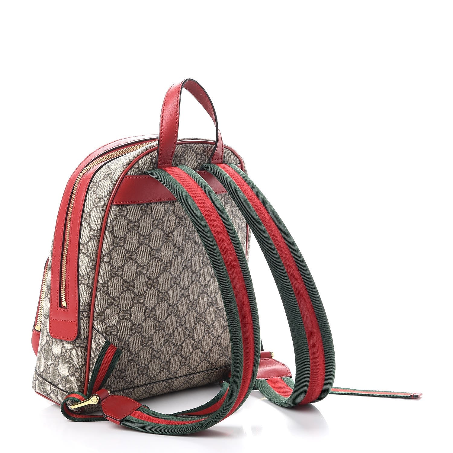 Gucci GG Supreme Monogram Web Kingsnake Heart Embroidered Small Day Backpack Red 3 of 8