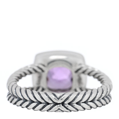David Yurman Sterling Silver Diamond Amethyst 7mm Petite Albion Ring 52 6 3 of 4