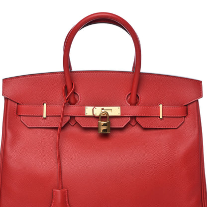 Hermes Epsom Birkin 35 Rouge Casaque 36 of 44