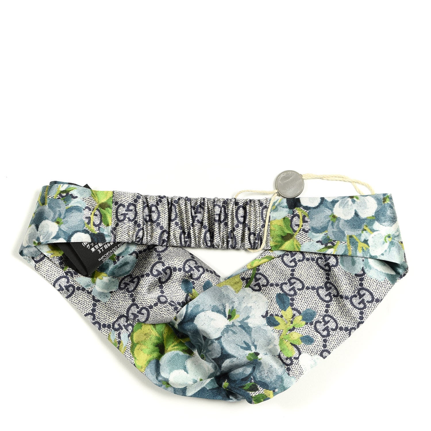 Gucci Silk Monogram Blooms Print Headband Blue 2 of 4