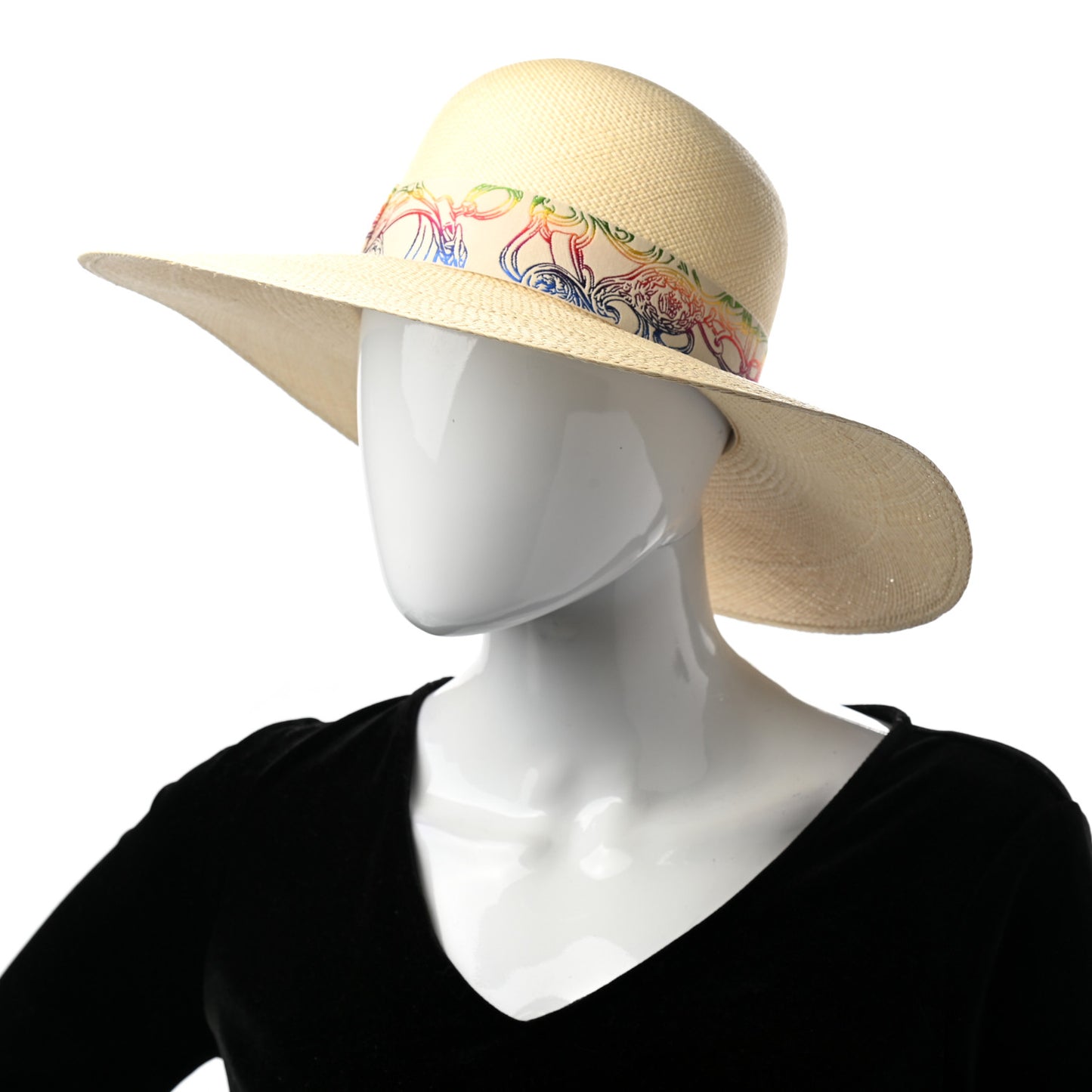 Straw Brides De Gala Panama Carrousel Hat 56 Naturel Multicolore