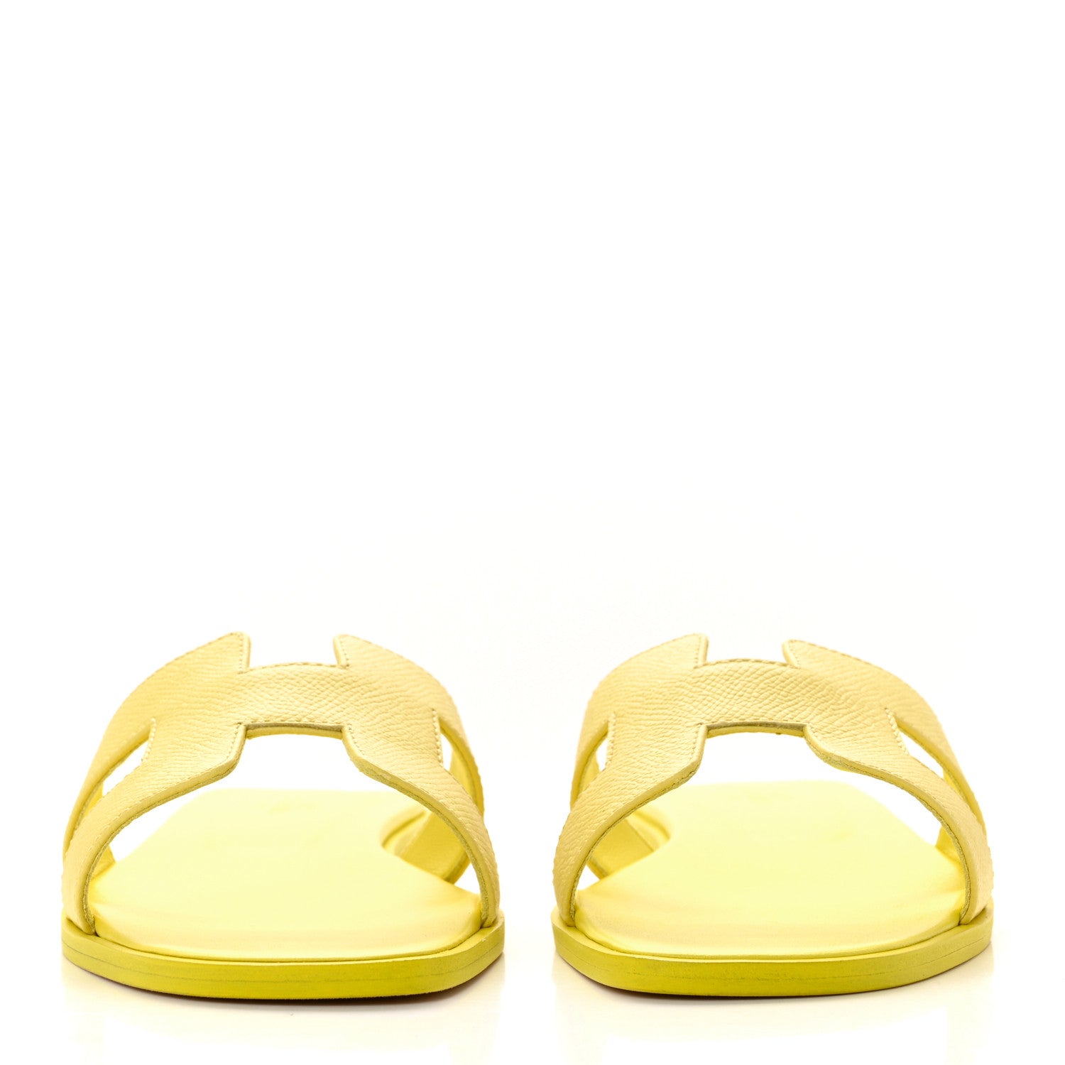 Hermes Epsom Oran Sandals 38 Jaune Pollen 2 of 8