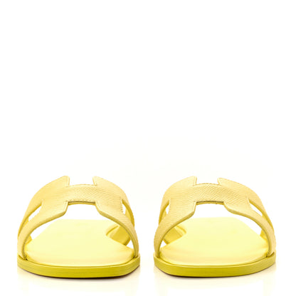 Hermes Epsom Oran Sandals 38 Jaune Pollen 2 of 8