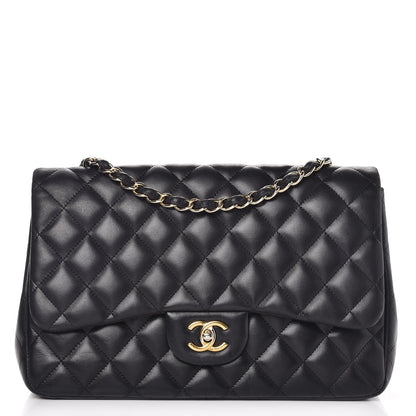 Chanel Lambskin Quilted Jumbo Single Flap Black 1 of 8
