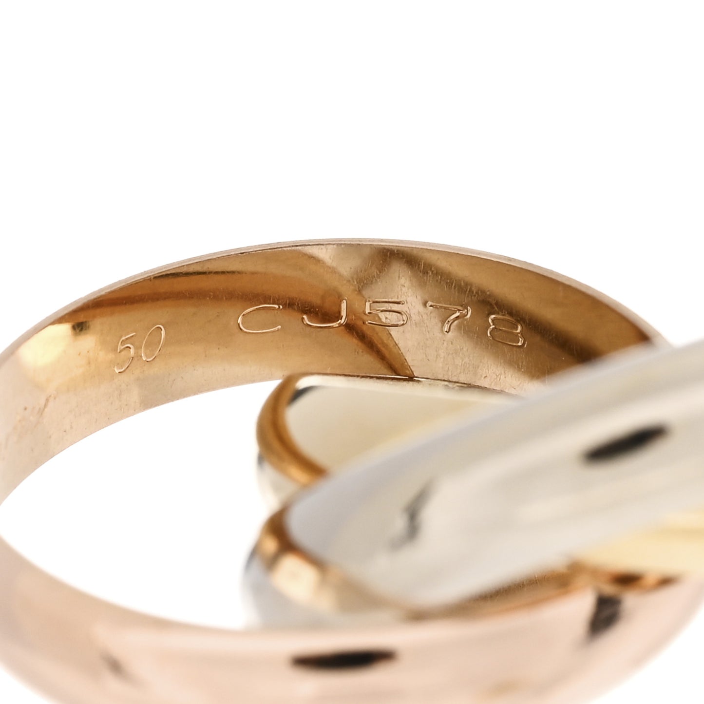18K Pink Yellow White Gold Classic Trinity Ring 50 5.25