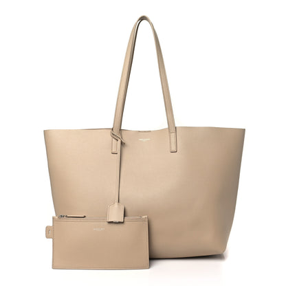 Saint Laurent Calfskin Large Shopping Tote Dark Toffee 1 of 10