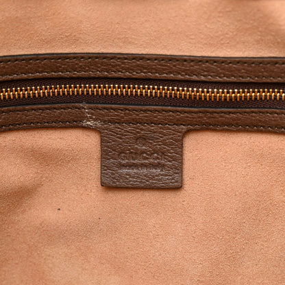 Gucci GG Supreme Monogram Textured Calfskin Web Medium Ophidia Shopping Tote Beige Ebony New Acero 6 of 22