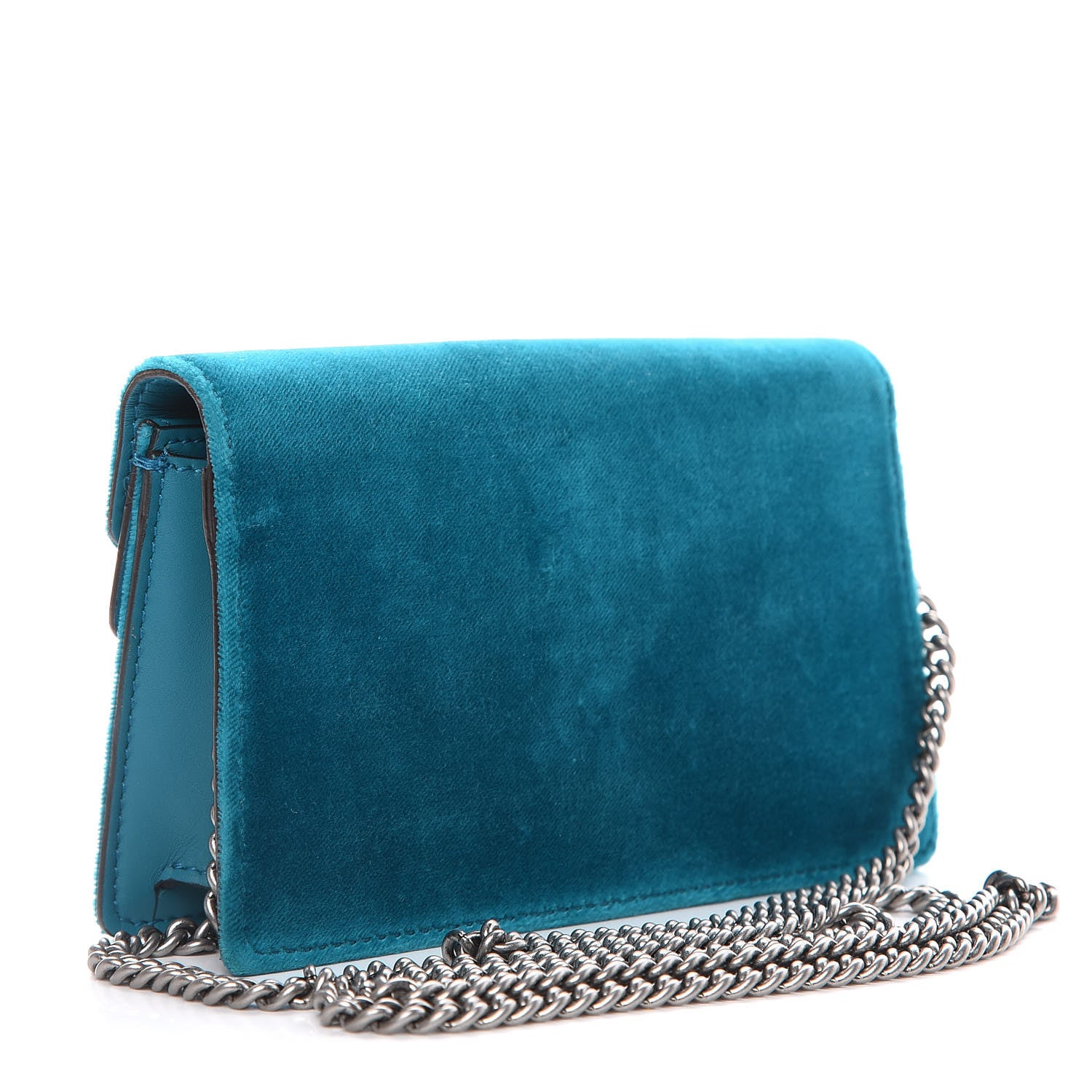 Gucci Velvet Super Mini Dionysus Shoulder Bag Pavone Cyan 3 of 9