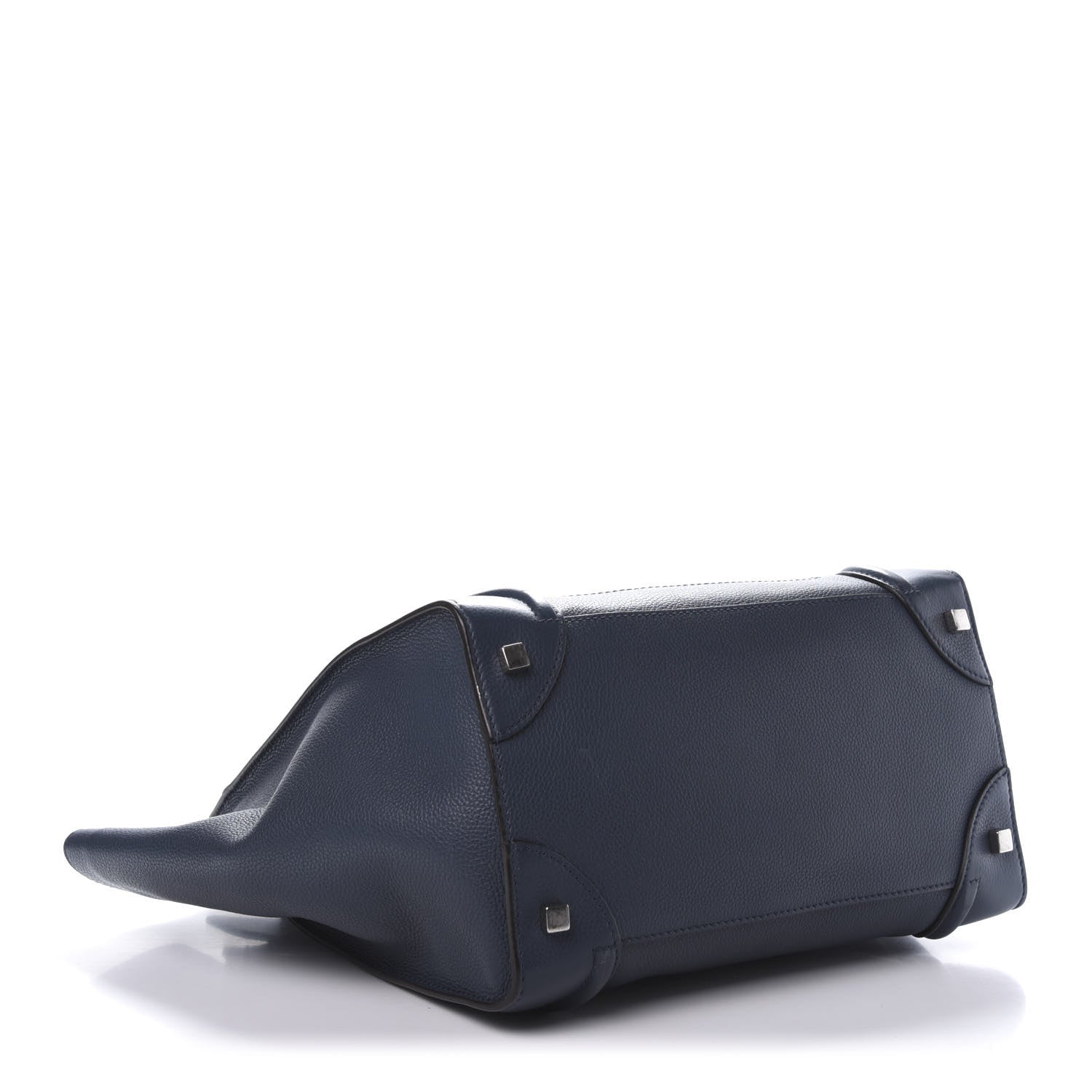 Celine Drummed Calfskin Mini Luggage Blue 4 of 9