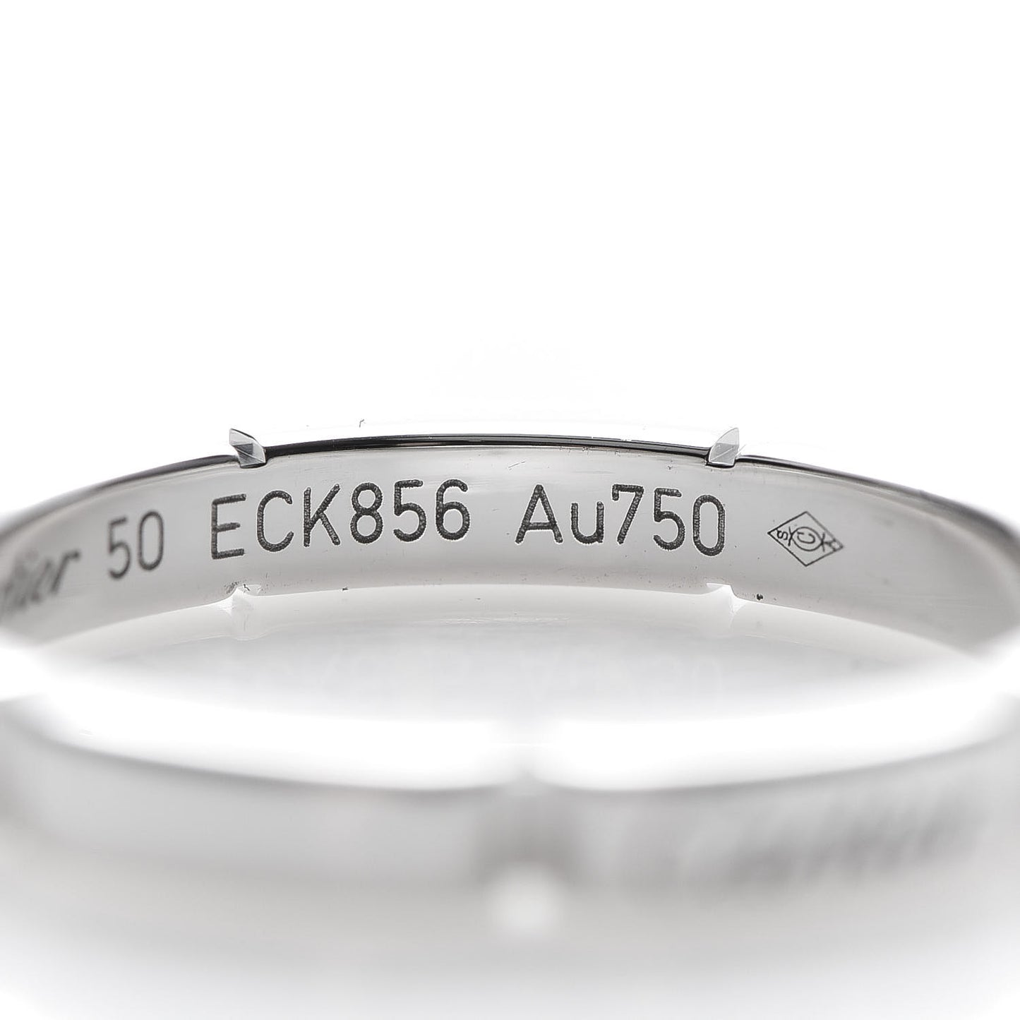 18K White Gold 2.5mm Maillon Panthere Wedding Band Ring 50 5.25