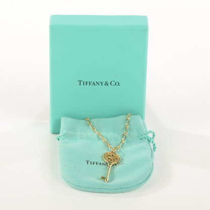 Tiffany 18K Yellow Gold Petals Key Pendant Necklace 4 of 7