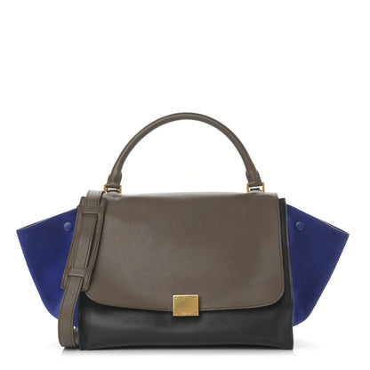 Celine Smooth Calfskin Suede Medium Tri-color Trapeze Indigo 1 of 18