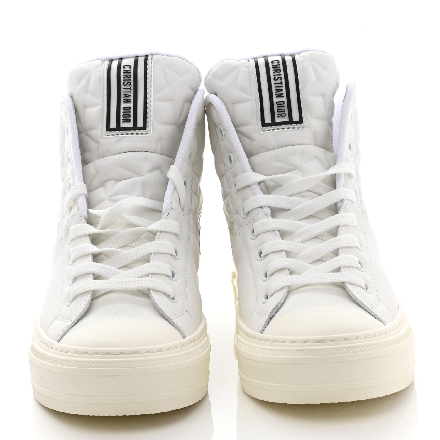 Christian Dior Etoile Embossed Dior High Top Sneakers 38.5 Snow White 2 of 8