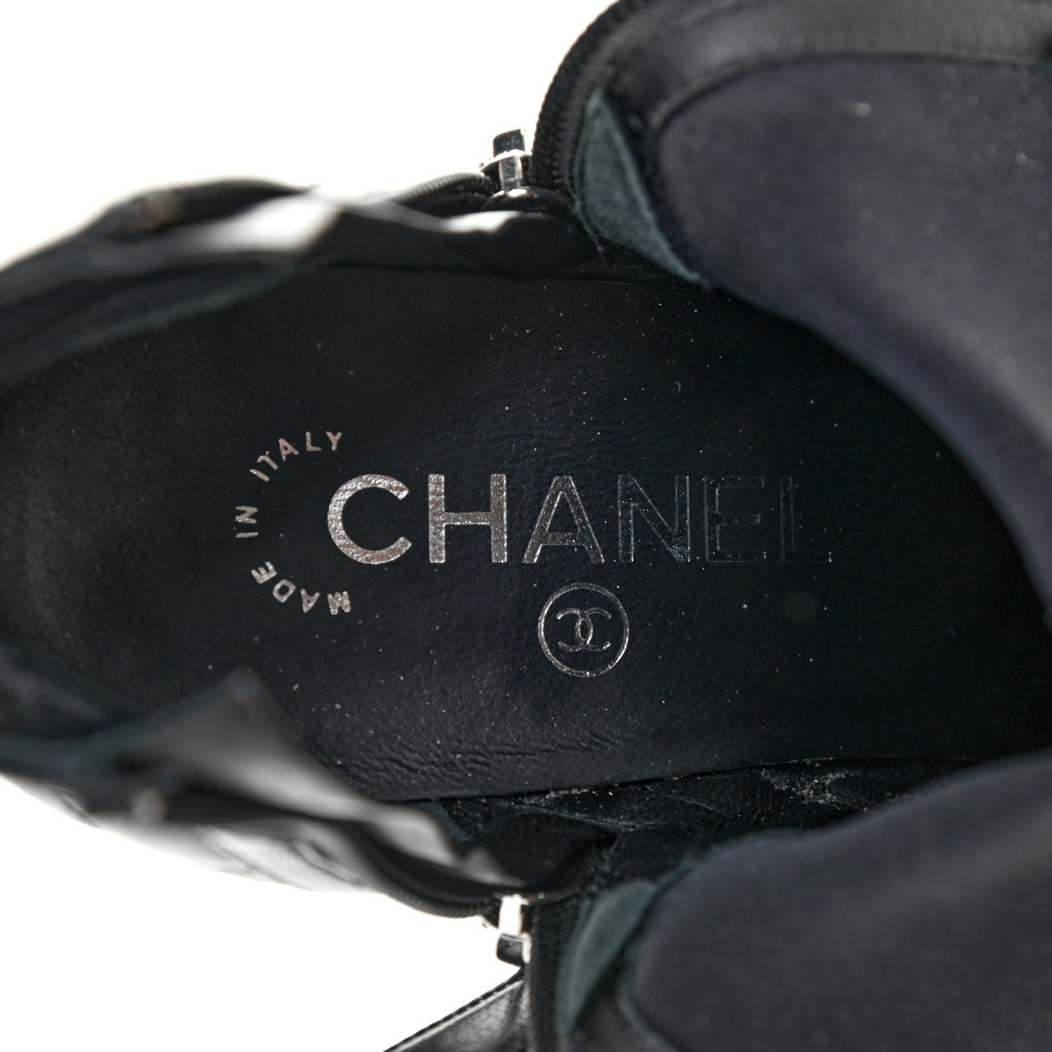 Chanel Lambskin Quilted CC Booties 38.5 Black 7 of 10