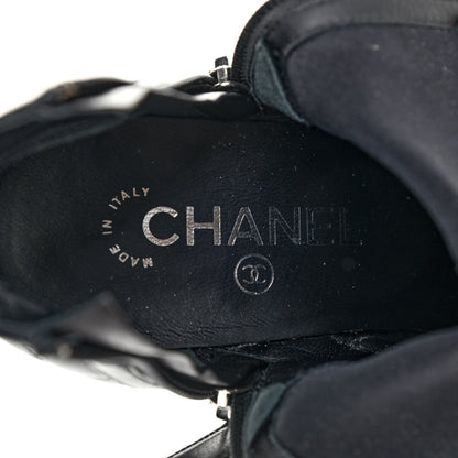 Chanel Lambskin Quilted CC Booties 38.5 Black 7 of 10