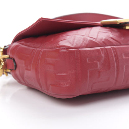 Fendi Nappa FF 1974 Embossed Baguette Fragola 9 of 13