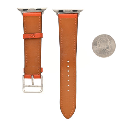 Hermes Epsom 30mm Apple Watch Single Tour Band Orange 2 of 6