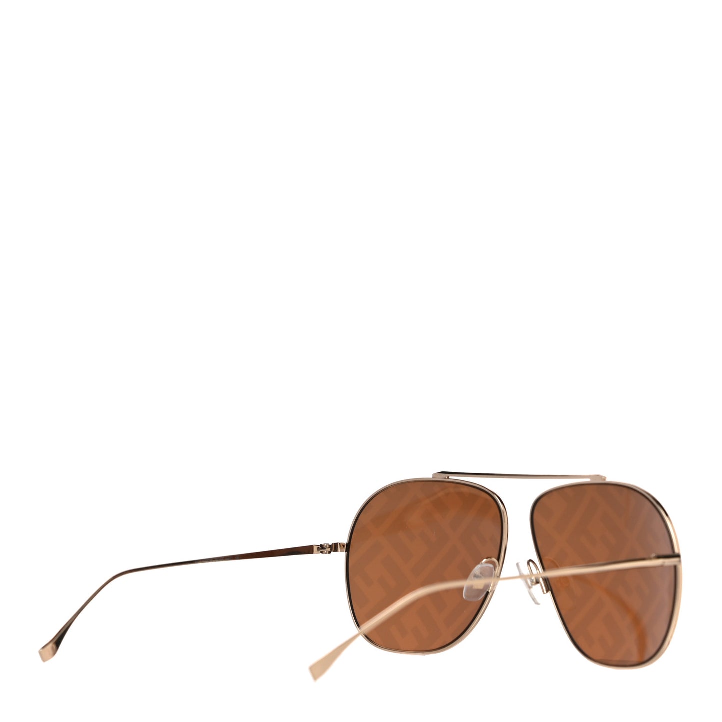 Metal FF Family Aviator Sunglasses FF0407/G/S Gold Brown