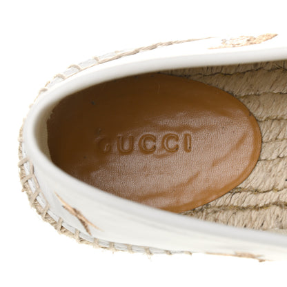 Gucci Calfskin Bee Star Embroidered Espadrilles 37 White 6 of 9