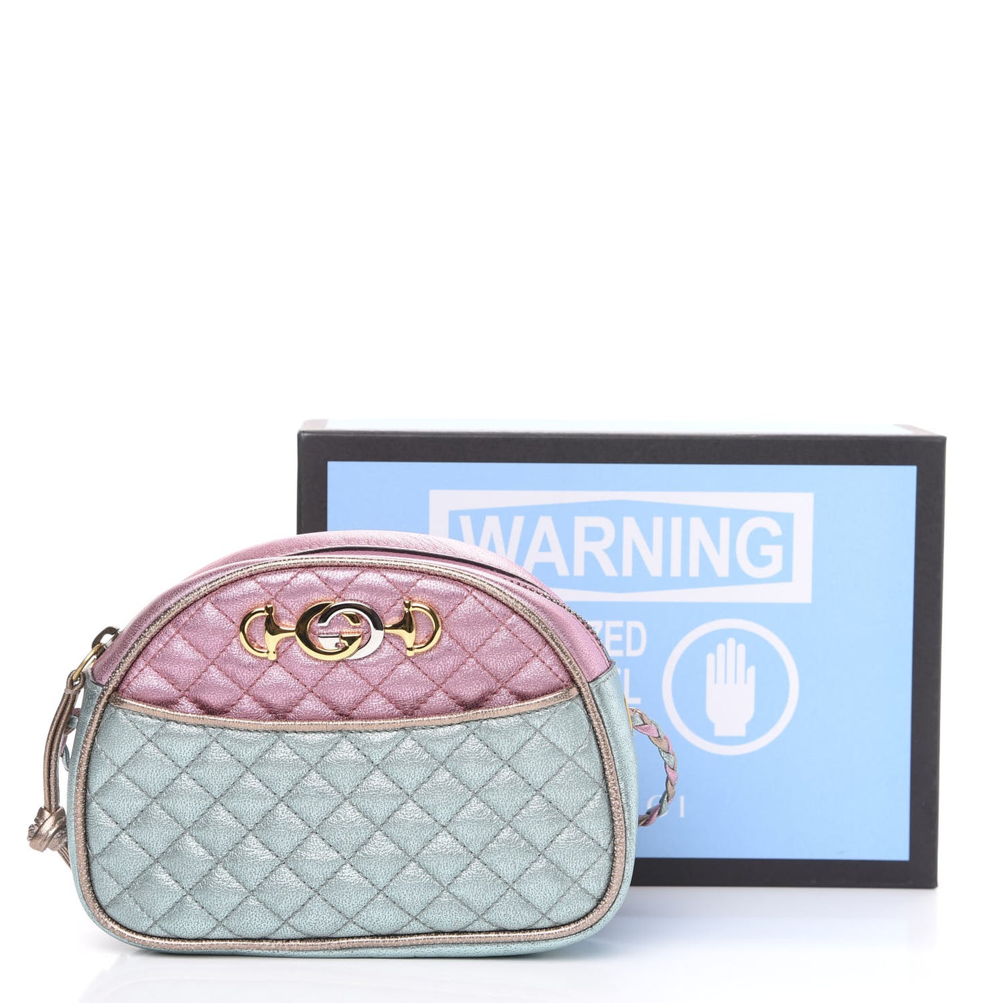 Laminated Nappa Trapuntata Mini Zumi Dome Shoulder Bag Rosa Lago Rame