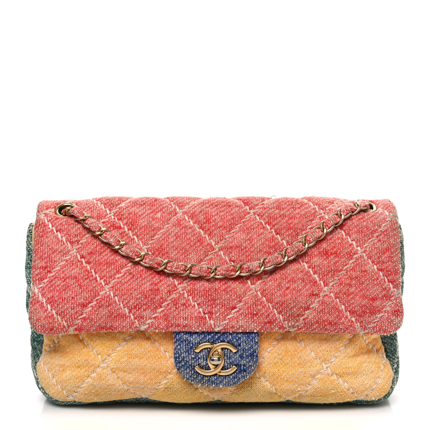 Chanel Jersey Quilted Jumbo Fabrics and Co Flap Multicolor 1 of 11