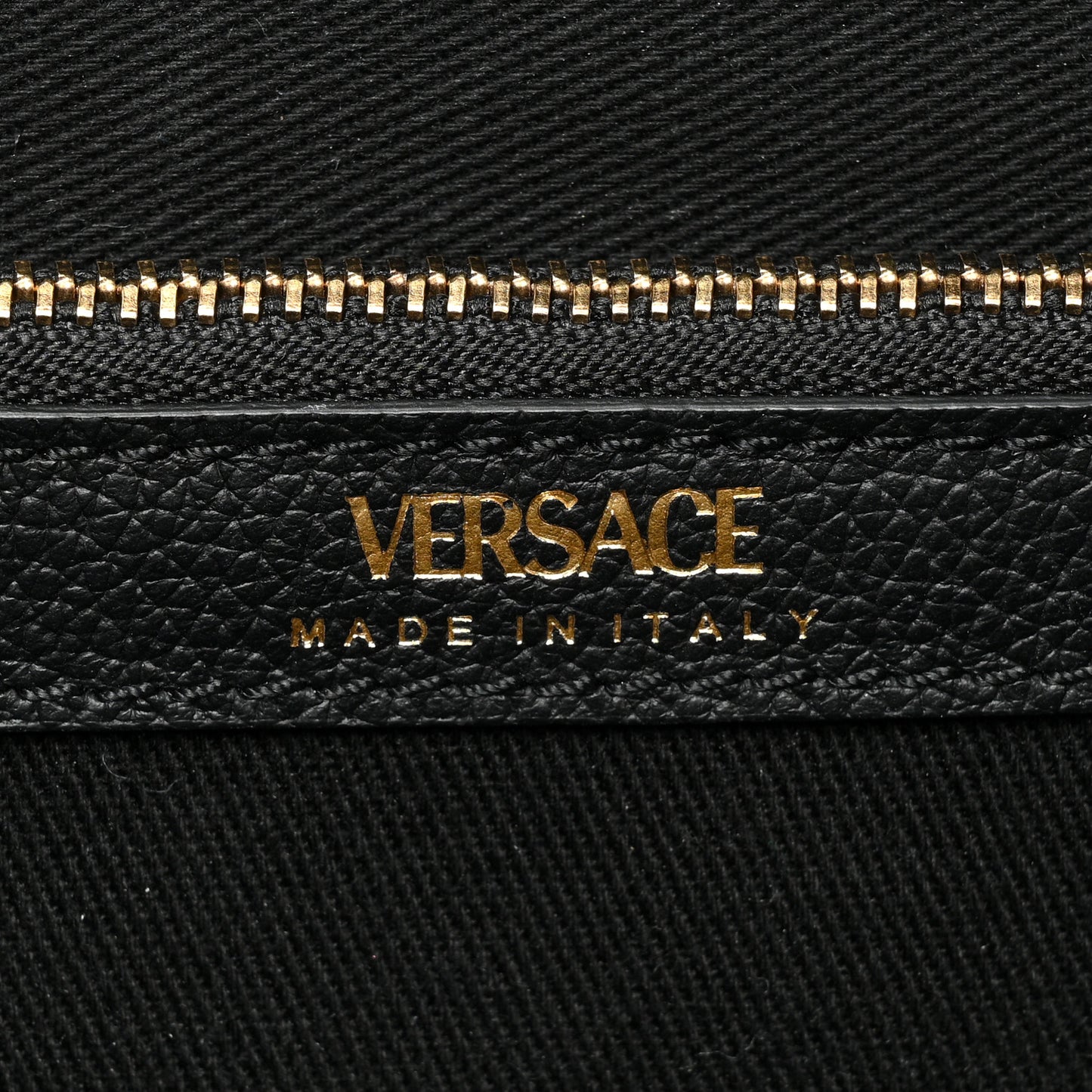 Grained Calfskin Small La Medusa Tote Bag Black