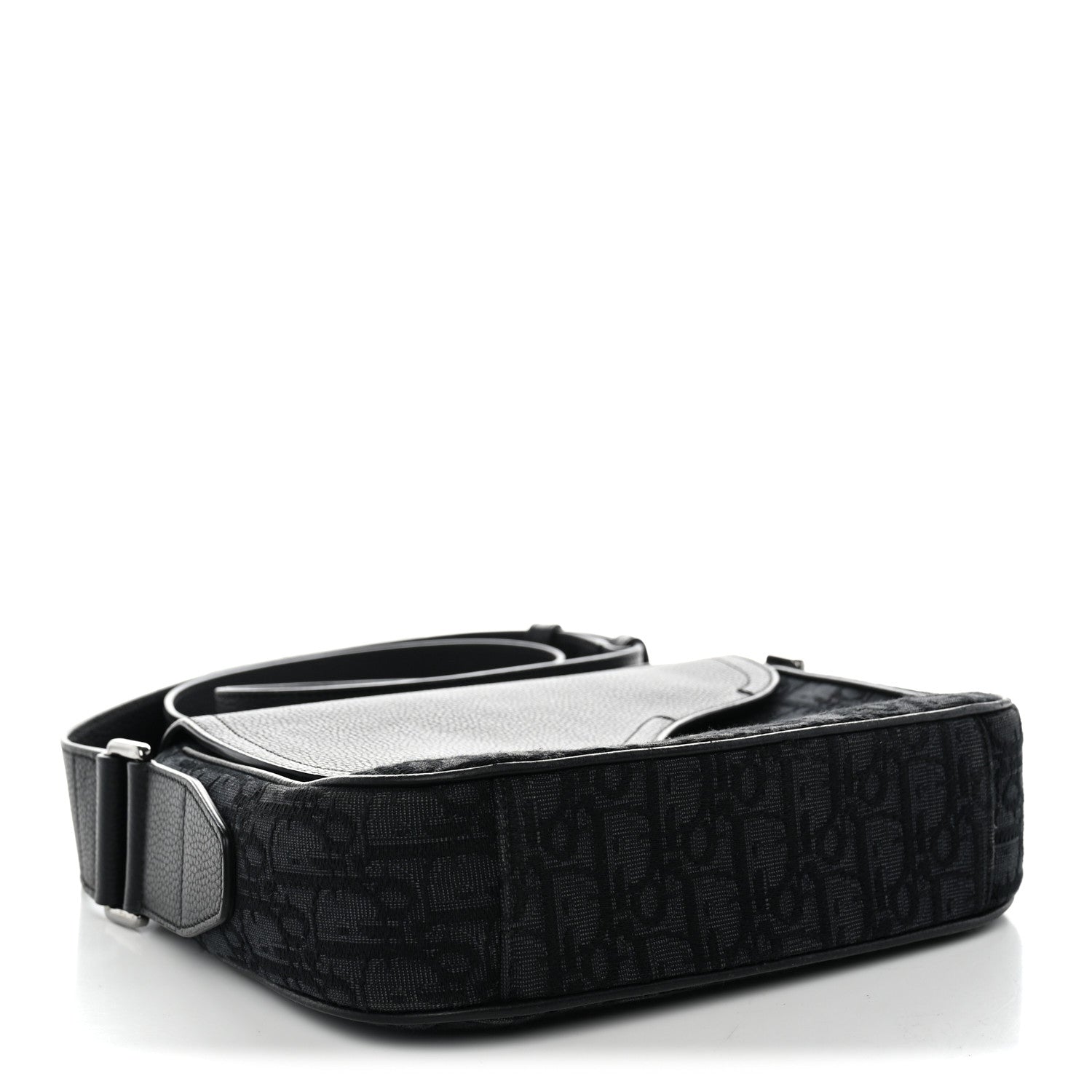 Christian Dior Grained Calfskin Oblique Mini Saddle Messenger Black 4 of 11