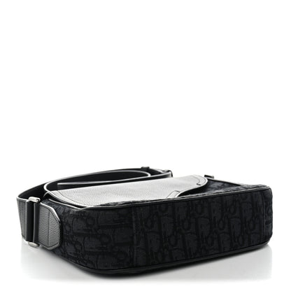 Christian Dior Grained Calfskin Oblique Mini Saddle Messenger Black 4 of 11