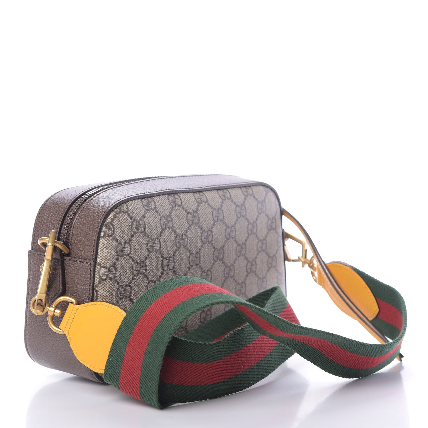 Gucci GG Supreme Monogram Web Neo Vintage Shoulder Bag Beige New Acero Crop 3 of 11
