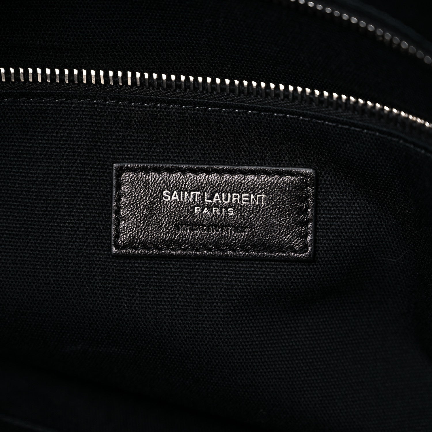 Saint Laurent Calfskin Crocodile Embossed Large Convertible ID Bag Black 6 of 9