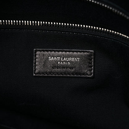 Saint Laurent Calfskin Crocodile Embossed Large Convertible ID Bag Black 6 of 9