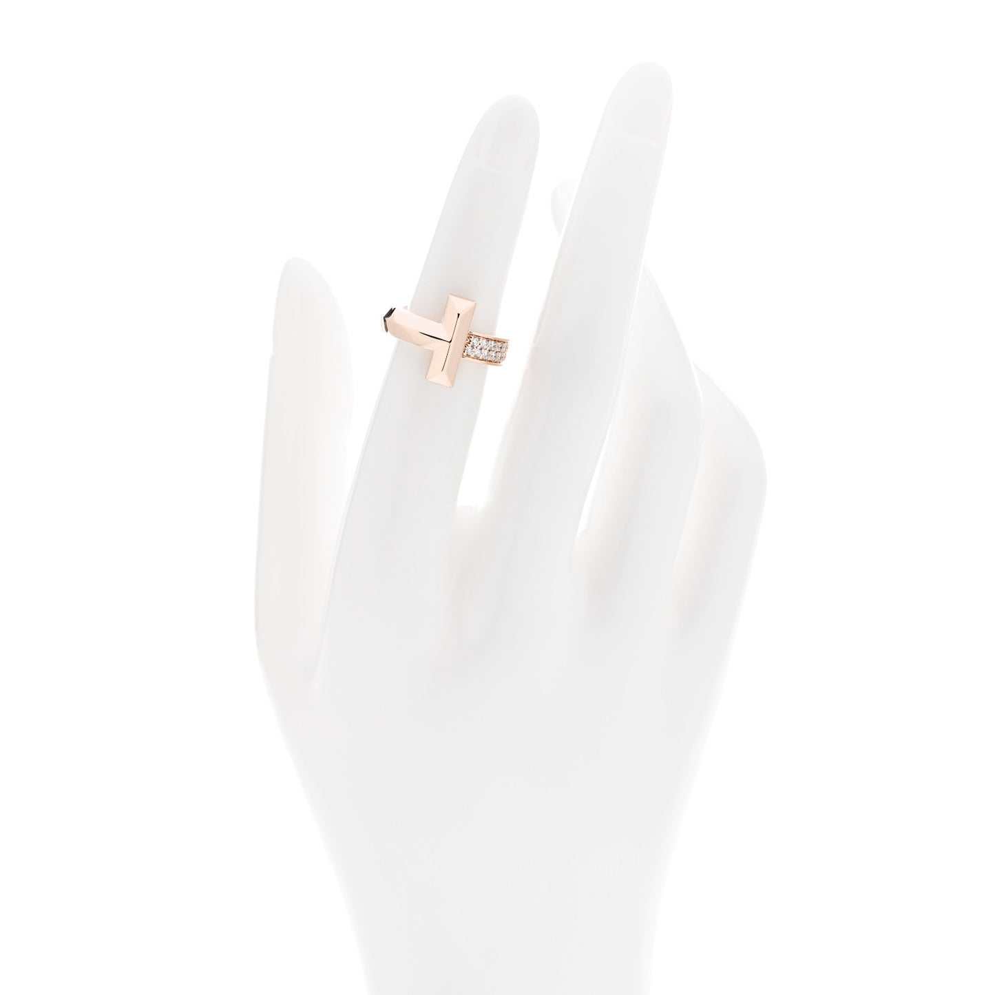 18K Rose Gold Diamond T T1 Ring 49 5
