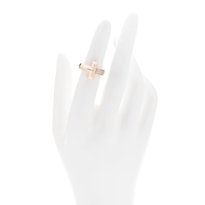 Tiffany 18K Rose Gold Diamond T T1 Ring 49 5 2 of 5