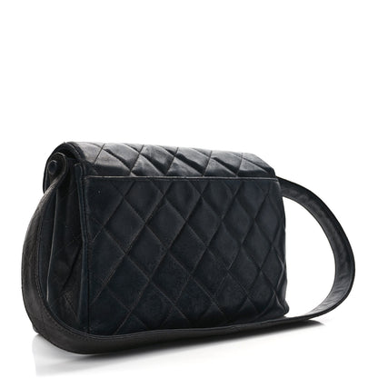 Chanel Lambskin Quilted CC Flap Shoulder Bag Navy 3 of 16