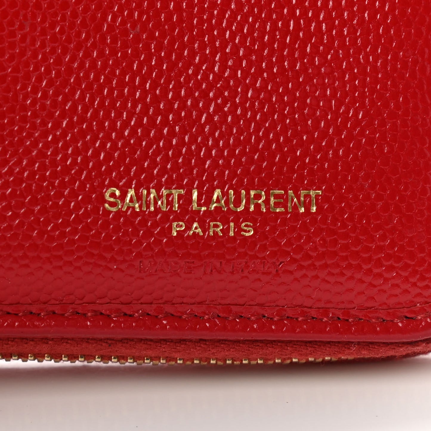 Grain De Poudre Matelasse Chevron Monogram Compact Zip Around Wallet Red