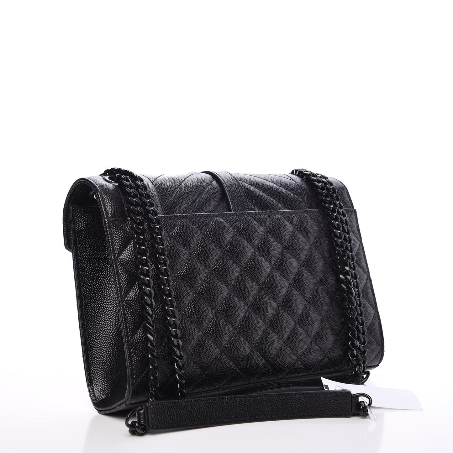 Grain De Poudre Textured Mixed Matelasse Triquilt Medium Monogram Satchel Black