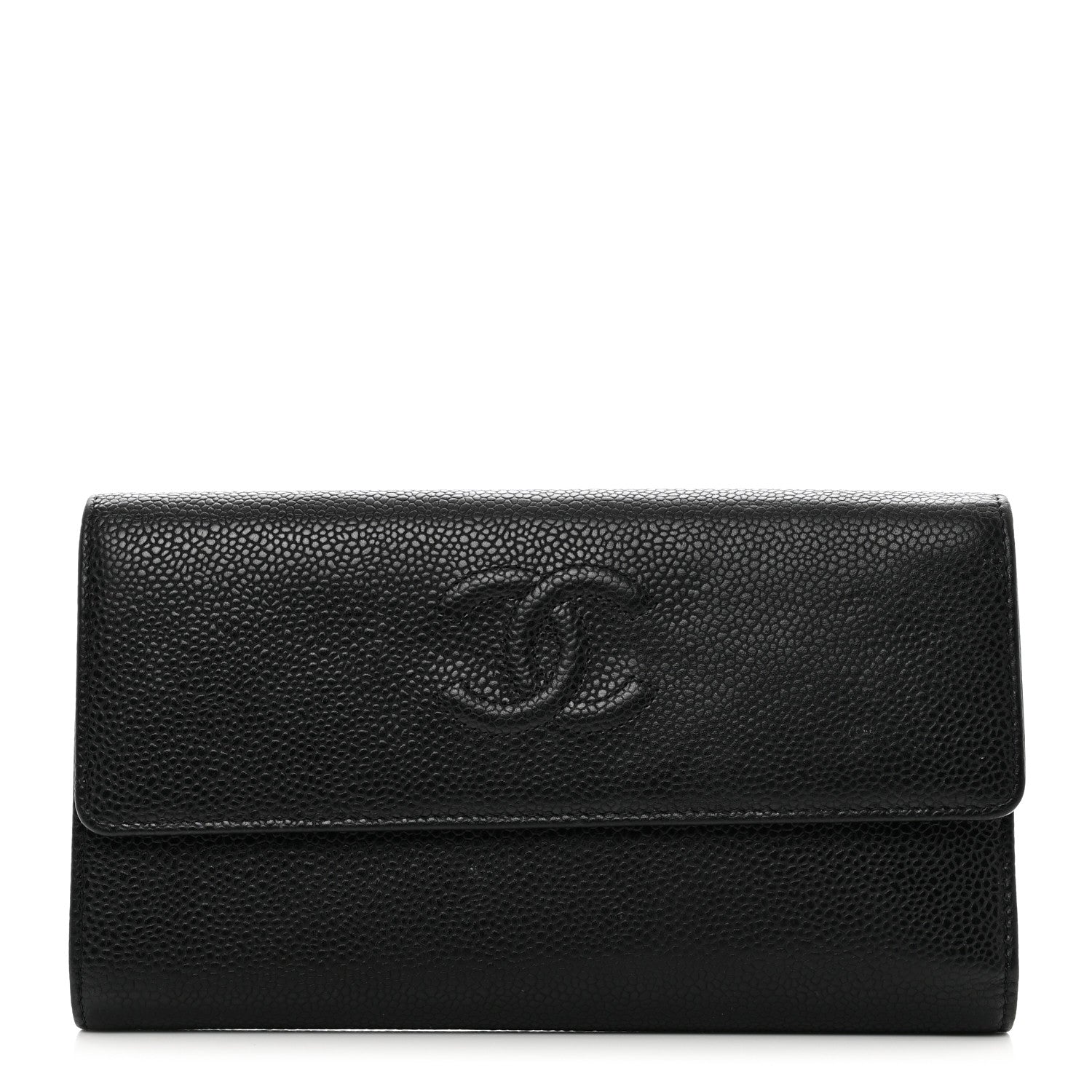 Chanel Caviar Timeless CC Large Gusset Flap Wallet Black 1 of 12