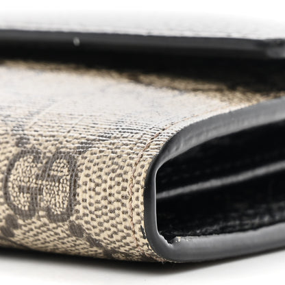 Gucci Dollar Calfskin GG Supreme Monogram Petite GG Marmont Wallet Chain Bag Black Beige Ebony 10 of 11