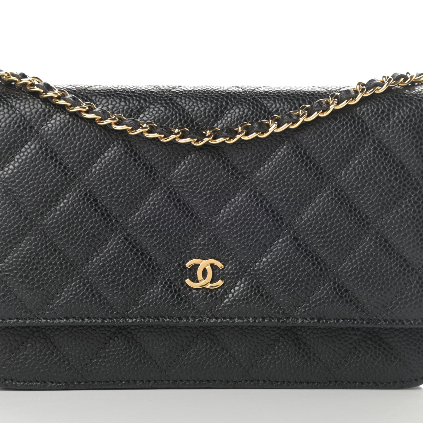 Caviar Quilted Wallet On Chain WOC Black