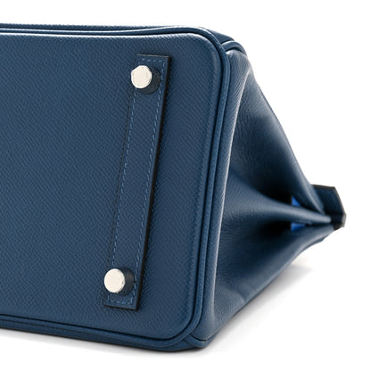 Hermes Epsom Tri-Color Birkin 25 Deep Bleu Bleu Hydra Black 10 of 13
