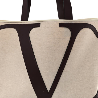 Valentino Garavani Canvas Large Escape Tote Natural Brown 7 of 10