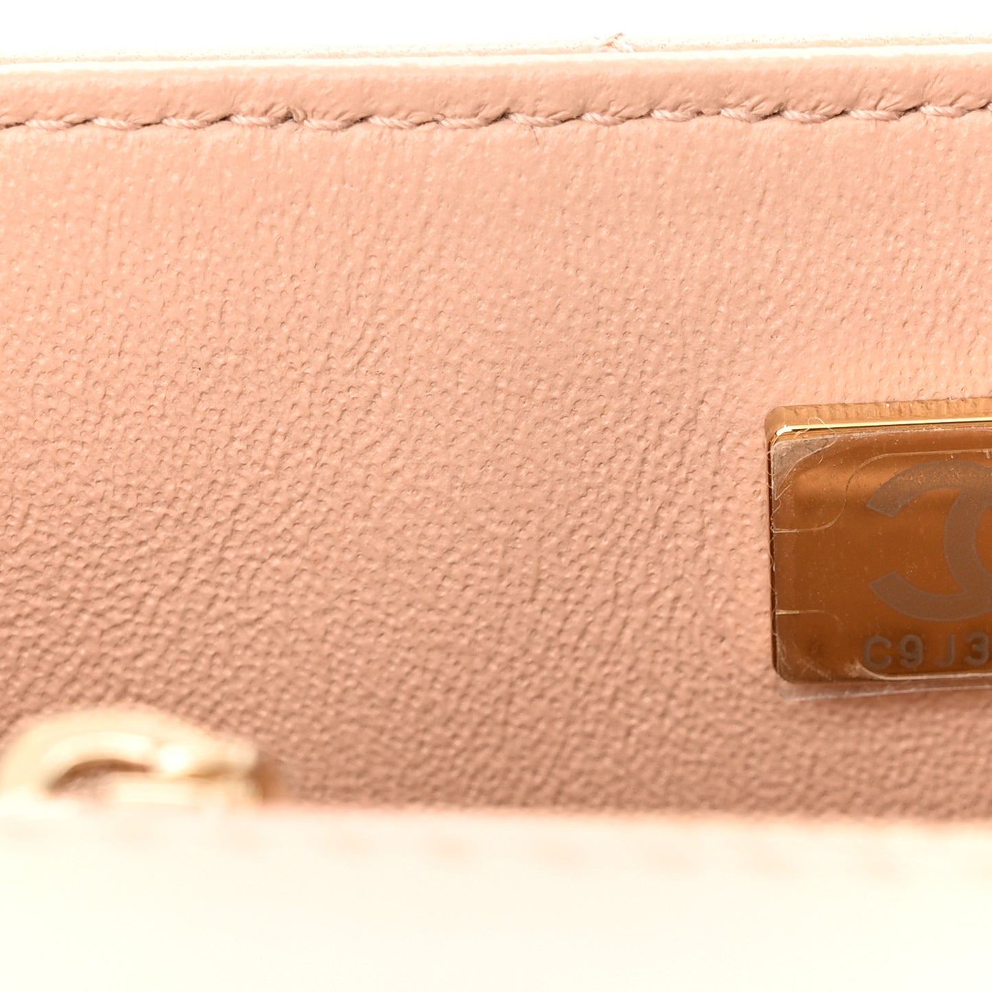 Lambskin Quilted Mini Rectangular Flap Beige