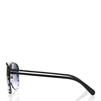 Louis Vuitton Monogram The Party Aviator Sunglasses Z0973U Black 3 of 11
