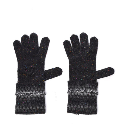 Chanel Cashmere Viscose Gloves Black 1 of 5