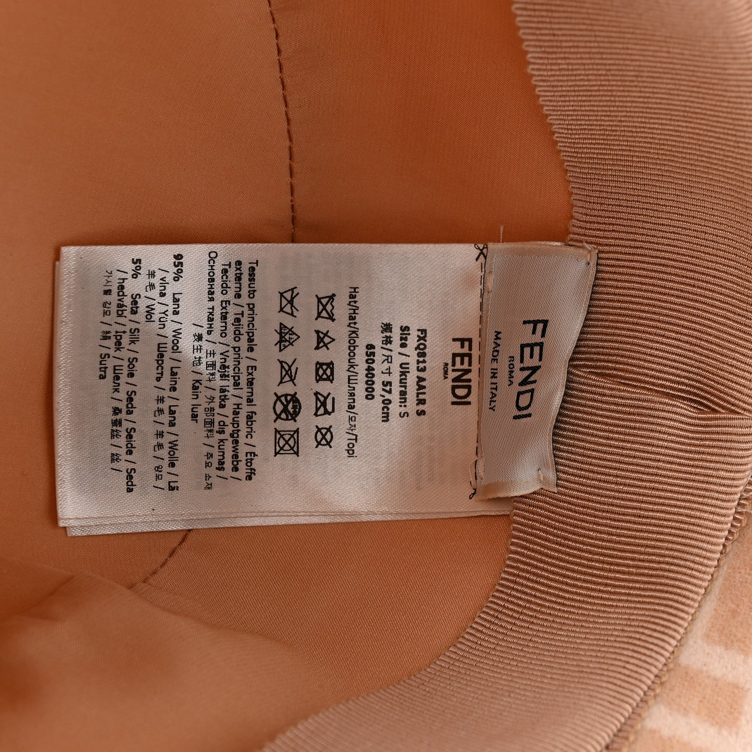 Fendi Wool Silk FF Bucket Hat S Beige 8 of 8