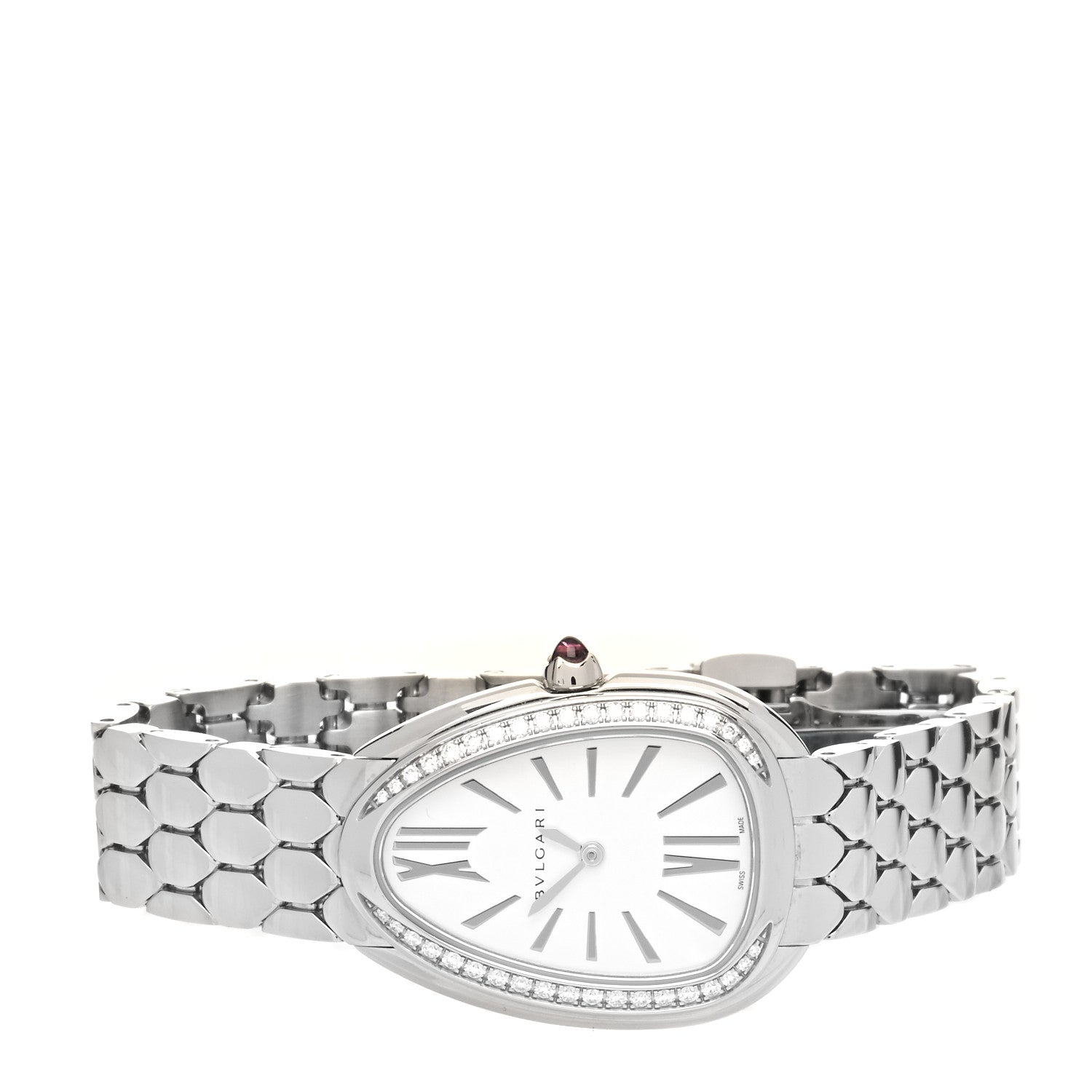 Bulgari Stainless Steel Diamond Bezel 25mm Serpenti Seduttori Quartz Watch 2 of 5