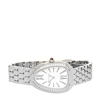Bulgari Stainless Steel Diamond Bezel 25mm Serpenti Seduttori Quartz Watch 2 of 5